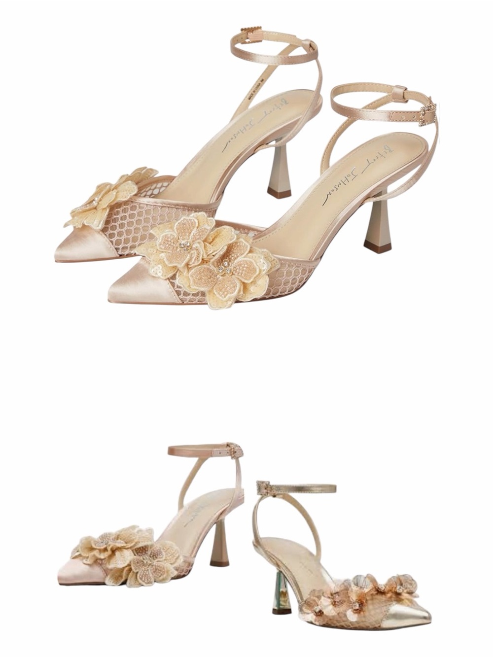 Betsey Johnson Susie Floral Appliqué Heels Size 8